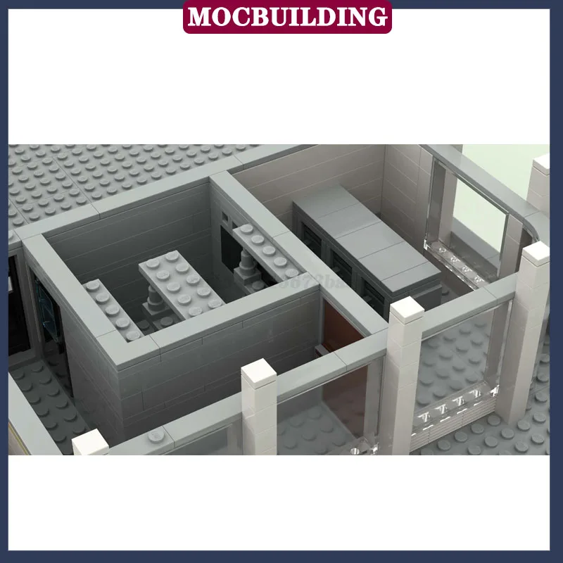 MOC City Building Police Station Model Building Block Assembly Office Room Building Collection Series Toy Gifts