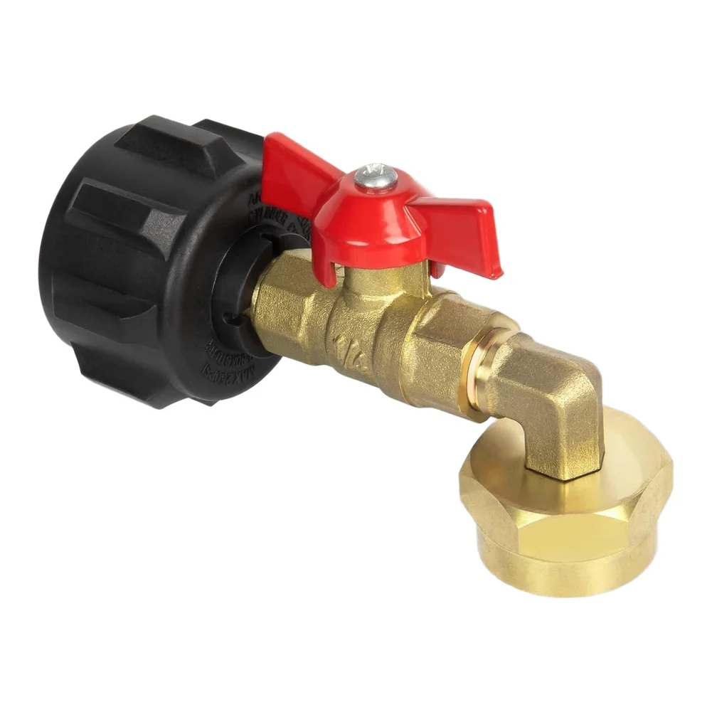 Brass Propane Refill Adapter 20lb To 1lb Converter With Pressure Gauge For QCC1 For Type1 Outdoor Camping Stove