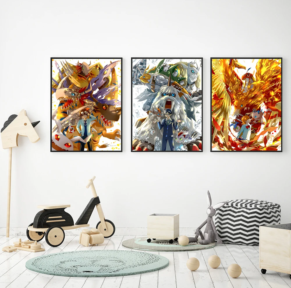 Digimon Poster Anime Yagumon Yagami Tai Wall Art Canvas Painting Perfect For Home Kids Bedroom Decor Mural Print Picture Cuadros