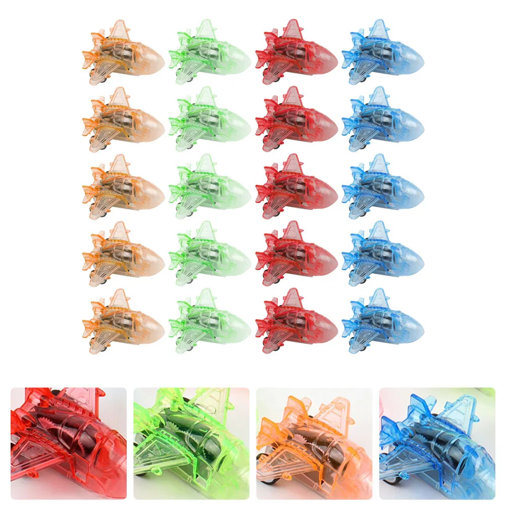 

20Pcs Pull Back Airplanes Transparent Cartoon Planes for Kids Bright Mini Friction Plane Educational Plaything Fun Party Favor