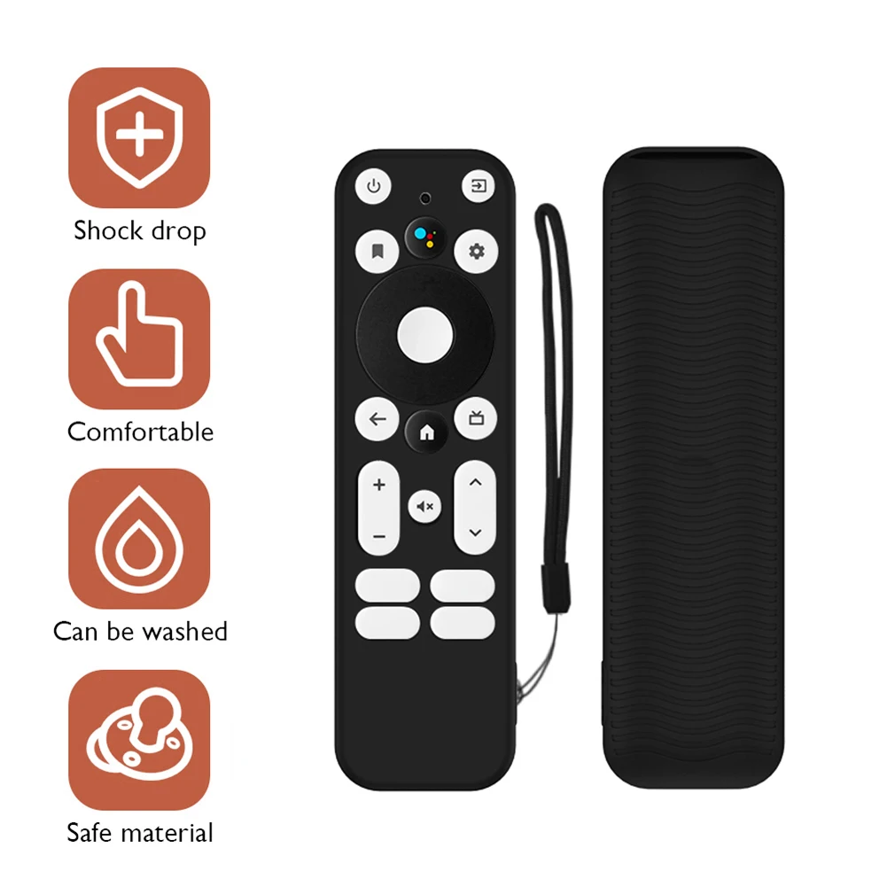 Silicone TV Remote Control Protective Sleeve All-inclusive TV Remote Control Cover Anti-drop for Walmart Onn. Android TV 2k Fhd