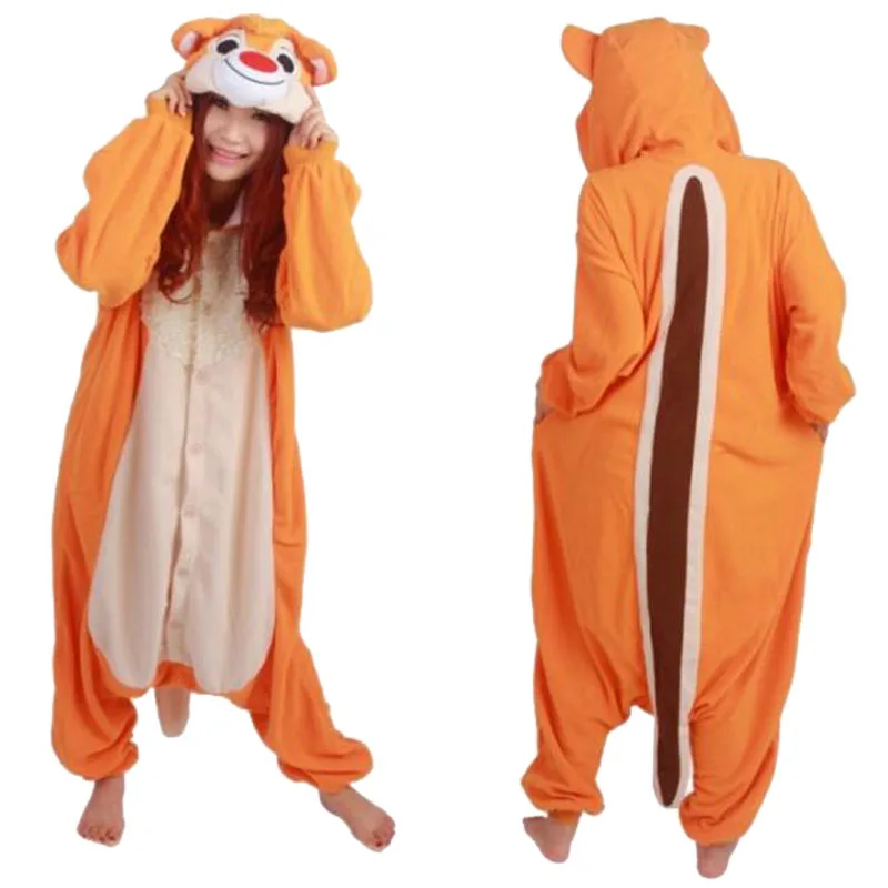 Disney Chip & Dale Flower Spirit Cartoon Jumpsuit Winterpyjama voor vrouwen Leuke Anime Mouse Cosplay Kostuum Speelgoed en hobby's