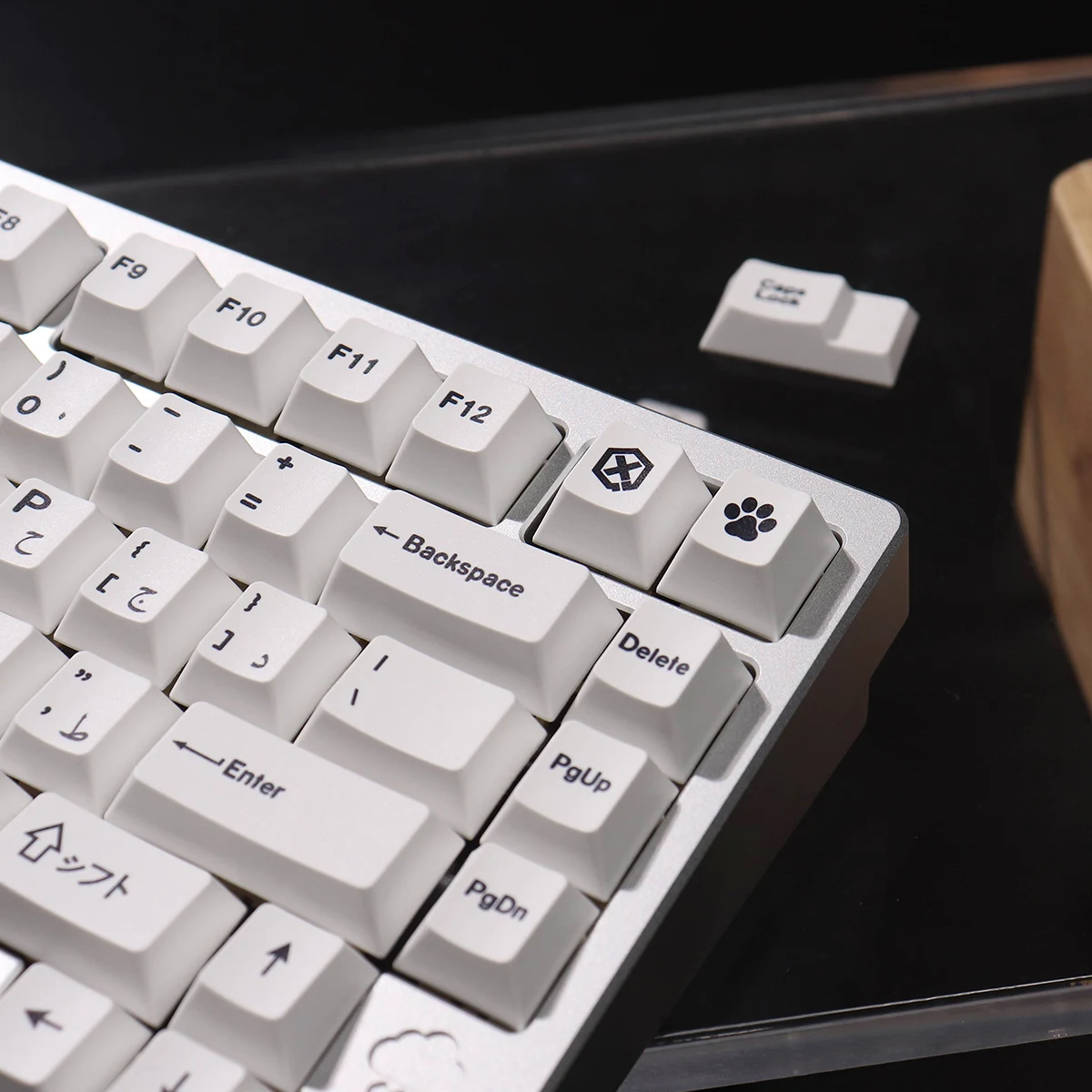 Teclas árabes blancas minimalistas, 142 teclas, PBT, tinte Sub, perfil de cereza, para teclado mecánico MX Cherry 64/87/96/104