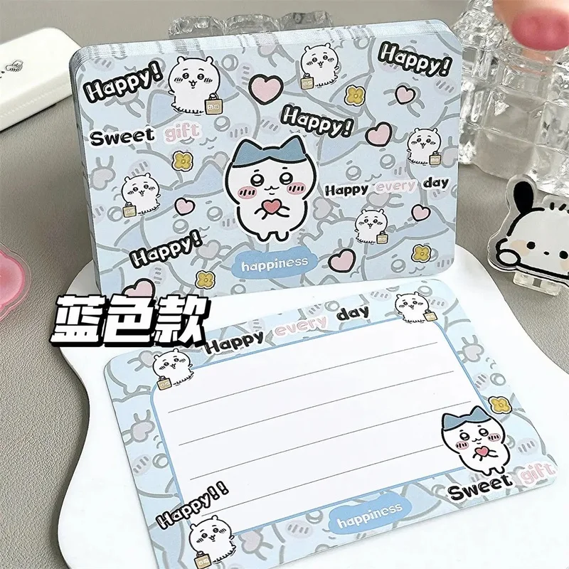 Chiikawa Postcard Greeting Cards Cute Cartoon Character Hard Paper Note Message Cards Ins Style Blank Writing Cards For Gift