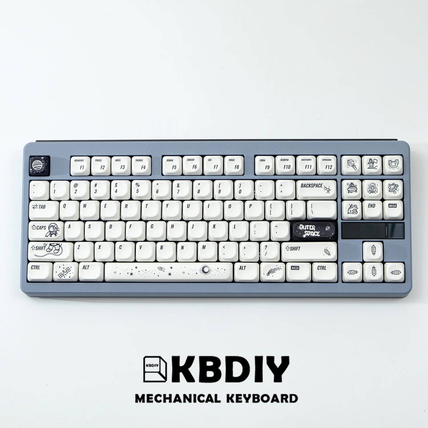 Imagem -03 - Kbdiy-pbt Keycap para Teclado Mecânico Outer Space Keycaps Grupo Perfil Koa Interruptores mx Personalizados Sublimação Bonito Faça Você Mesmo 135 Chaves