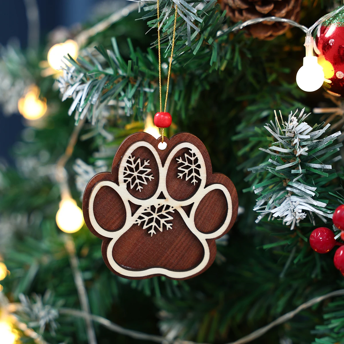 Christmas Dog Paw Pendant Merry Christmas Decoration for Home 2024 Pendant Xmas Tree Ornaments Navidad Natal New Year Gifts 2025