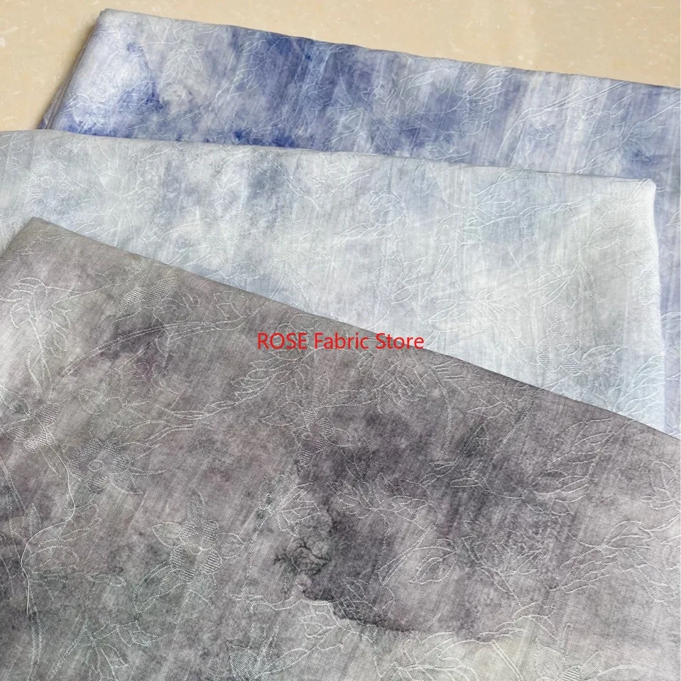 1 Meter Classic Silk Dyed Jacquard Fabric Spring Summer Dress Cheongsam Hanfu Handmade Sewing Fabric