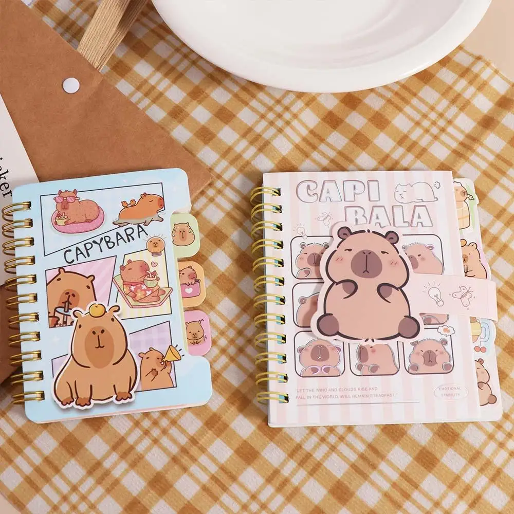 Planificador de notas de capibara, Bloc de notas pequeño multifunción de dibujos animados, libretas de capibara de Color aleatorio, bonito cuaderno de capibara Kawaii