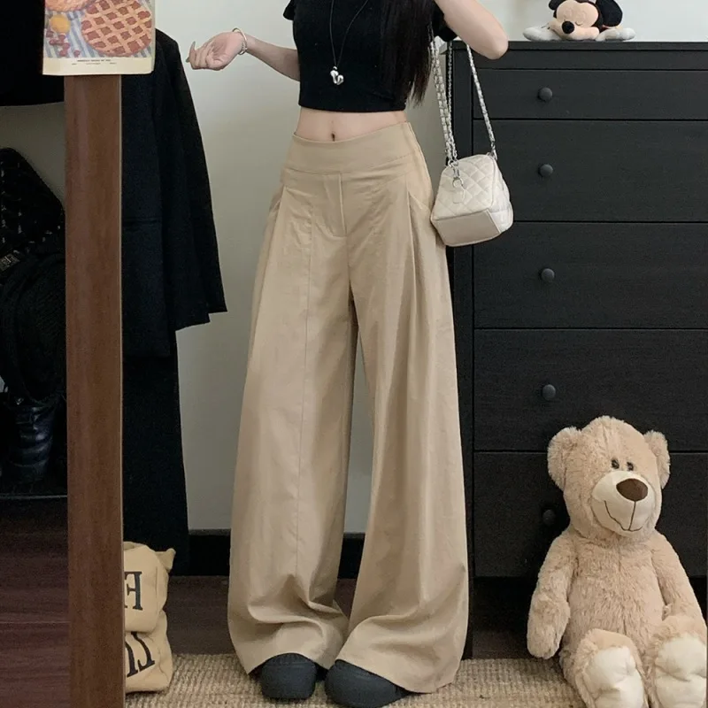 

Широкие брюки, элегантные женские весенние брюки против морщин, прямого кроя в стиле милитари, альпинистские узоры, Dopamine Techwear, саржа с полосками