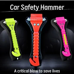 Car Emergency Escape Window Breaker with Reflective Tape and Seat Belt Cutting Hammer, Multifunctional Hammer, Red,Yellow, Pink