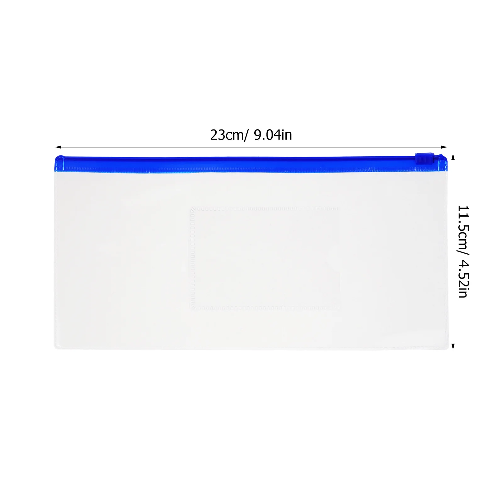 10Pcs Transparent Pencil Bag Zipper Design Large Capacity Clear Plastic Stationery Organizer for Pens Pencils Rulers Erasers