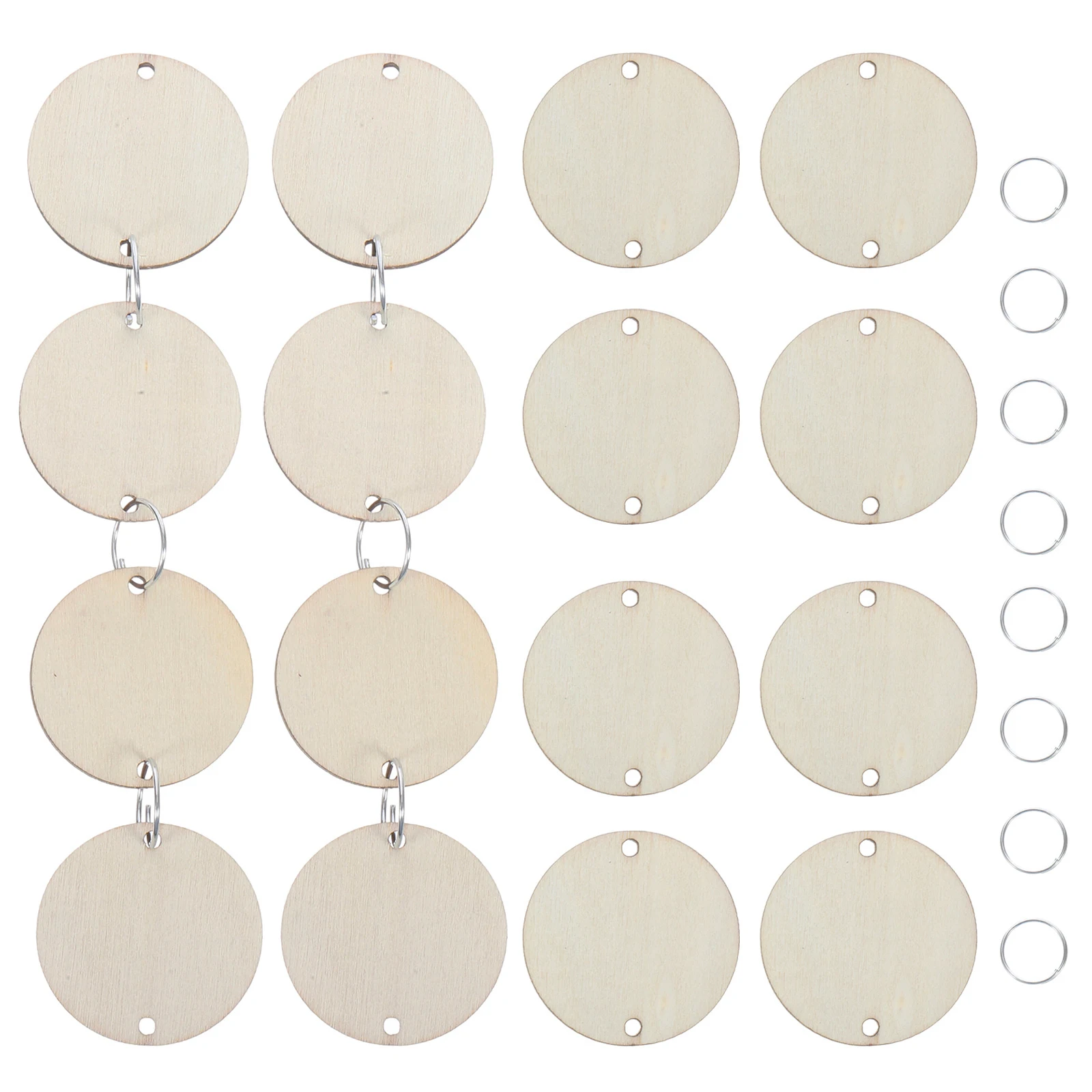 

50PC Calendar Wood Chips Creative Decorative DIY Craft Pendant Eco Friendly Round Wooden Pieces Home Store Photo Prop