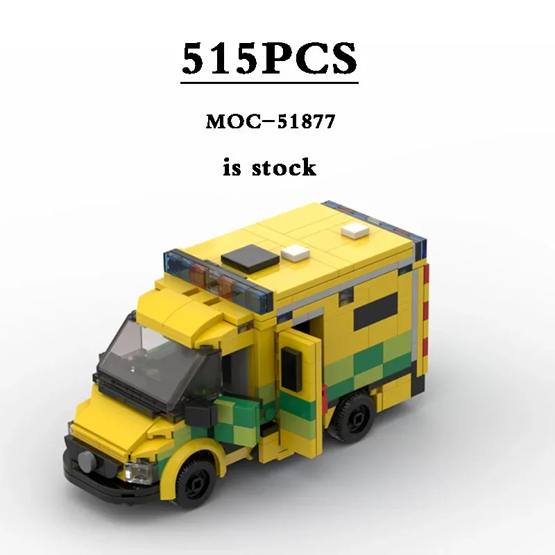 Ambulance Series Ambulance Equipment MOC-51877 Truck Building Block Toy Model 515PCS DIY Birthday Gift Kids  Toys Christmas Gift