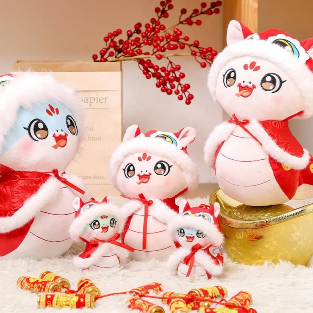 Big Eyes 2025 Snake Year Mascot Toy Hang Kawaii Snake Year Plush Toy Blessing Good Luck Stuffed Animal Doll Children