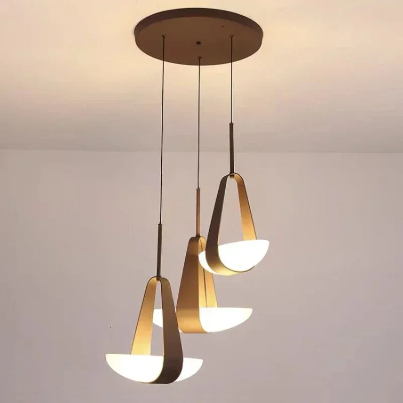 Nordic Ceiling Chandelier Creative Modern Home Decoration Belt Glass Led Lights Living Room Dining Bedroom Salon Lustre Lighting