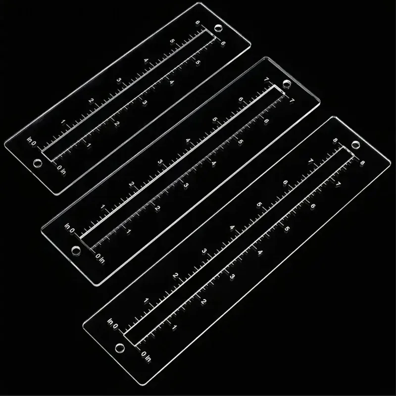 3pcs Acrylic Zipper Template Set Transparent Sewing Ruler For DIY Bag Pocket Crafting Quilting Patchwork Tools For Beginners