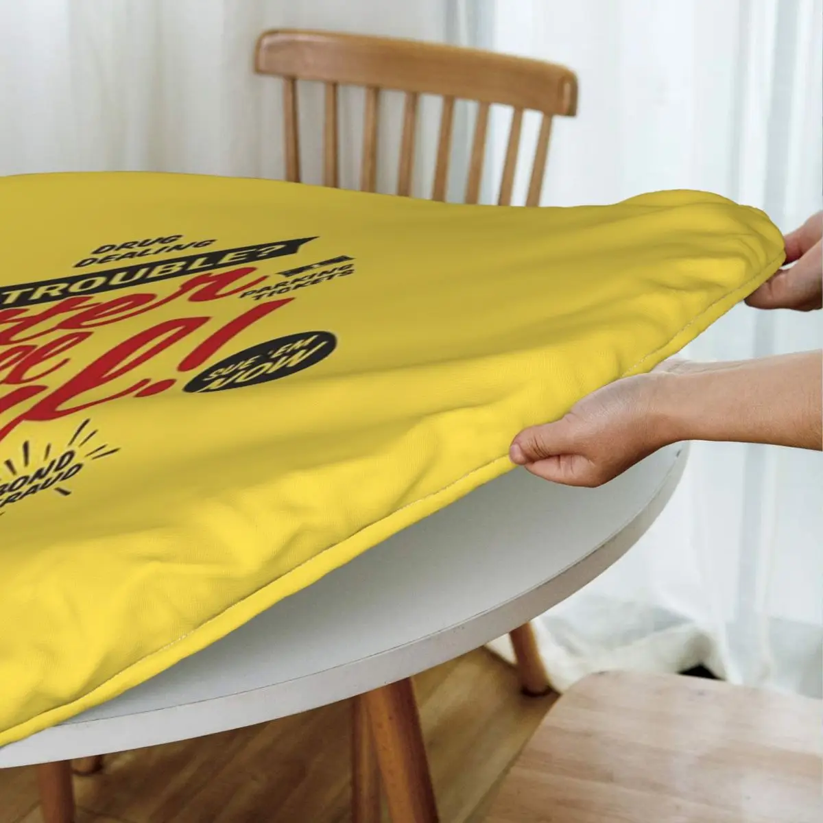 Better Call Saul Saul Goodman Waterproof Round Tablecloth Oilproof Table Cloth for Kitchen Events Dining Table Cover
