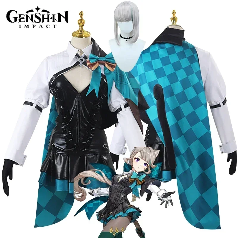 LyNouveau Cosplay Costume pour hommes et femmes, jeu Genshin Impact, robe, vêtements, jupes, perruque, queue, haut, Halloween