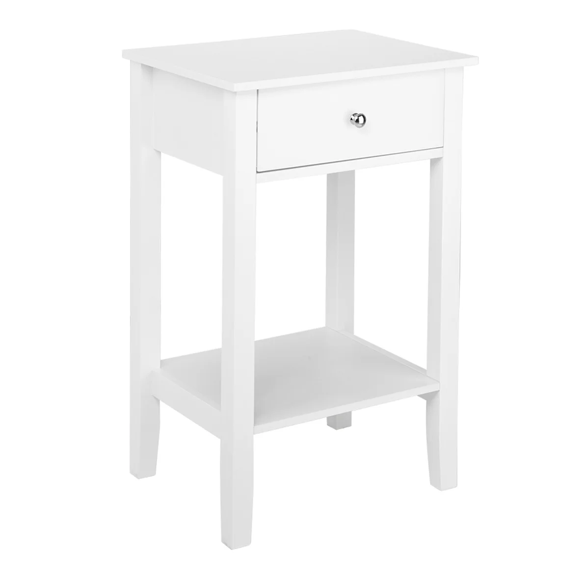 FCH  Two-layer Bedside Table Coffee Table with Drawer White