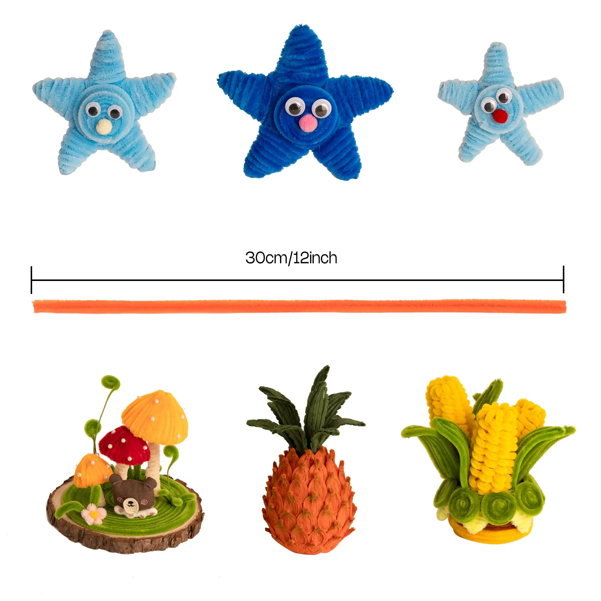 522Pcs Fluffy Chenille Stems Sunflower DIY Bouquet Kit, Handmade Flower Pipe Cleaner Craft Materials with Video Tutorial Card