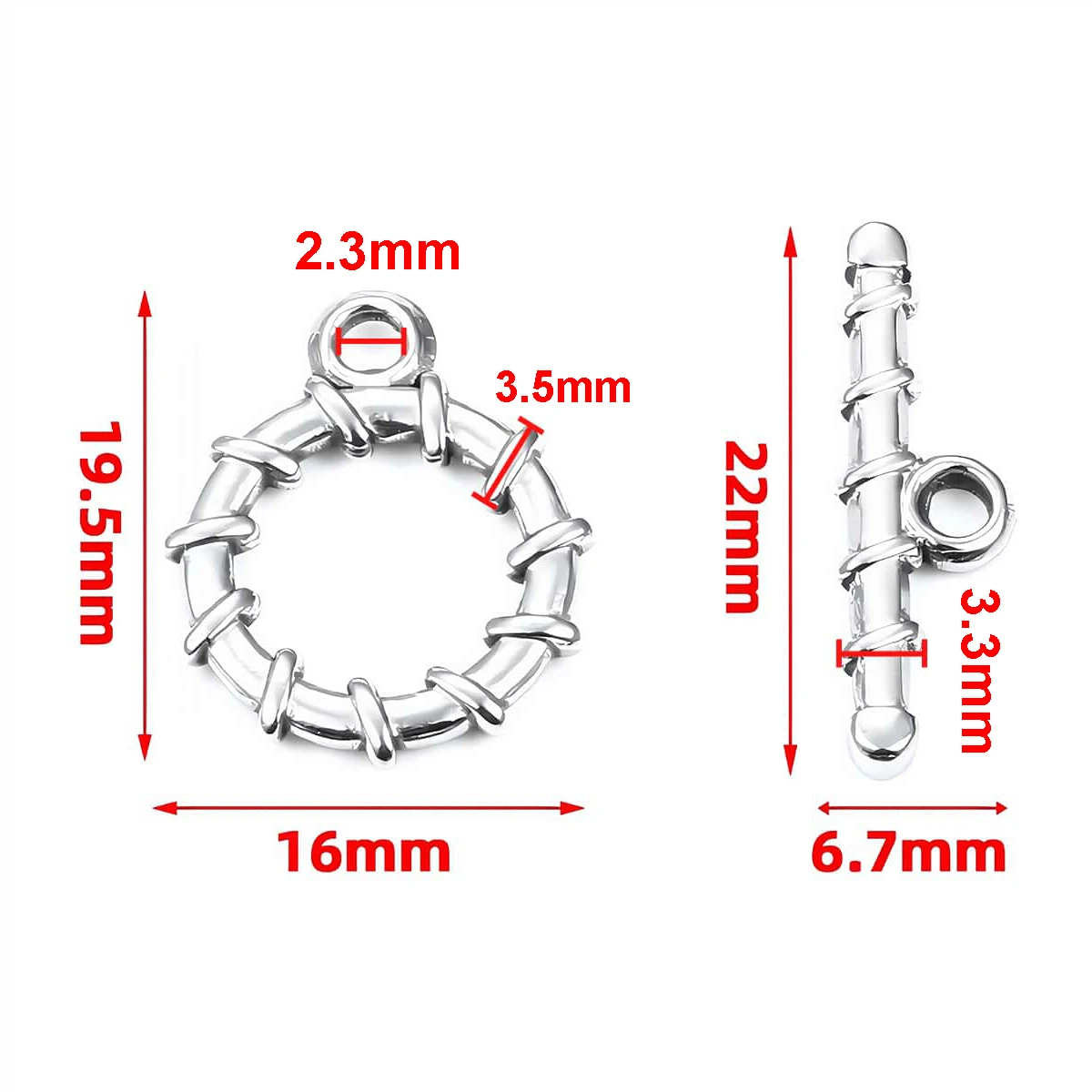 2 Sets Stainless Steel OT Clasp Buckle Toggle Clasps Connectors for Necklaces Bracelets Hooks DIY Jewelry Making Accessories