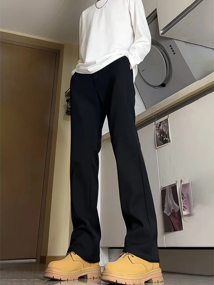 

Bla American Sle Casual Pants Knife Loose Drapey Wide Leg Straight Cut Trousers for Men Youth Faion Spring Autumn