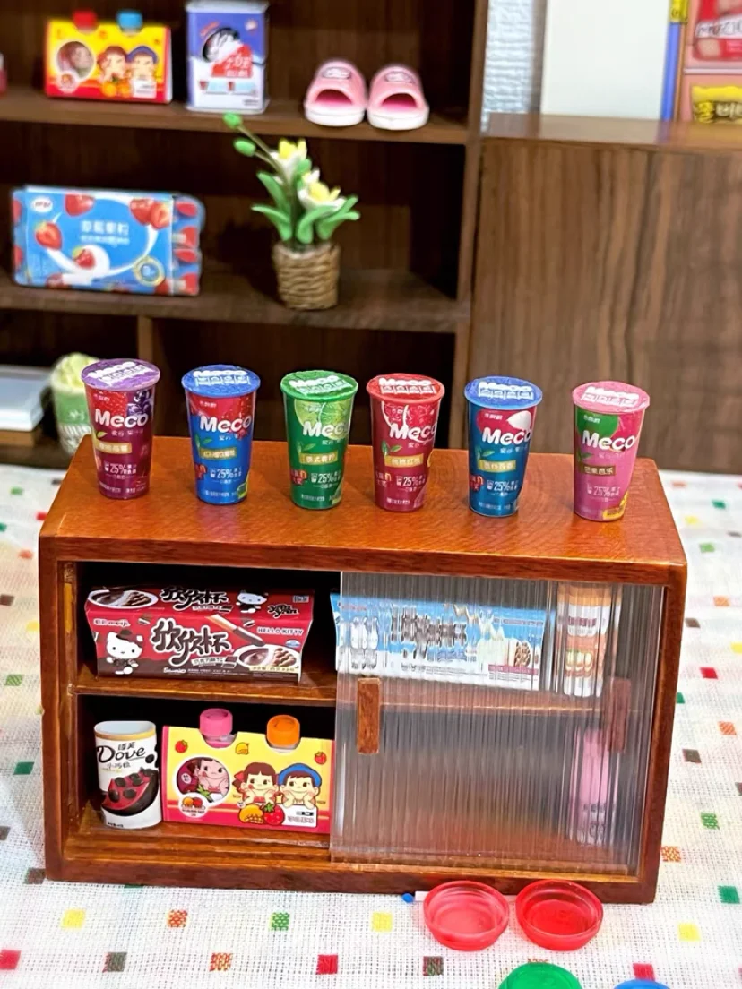 Doll House Miniature Kitchen Salad Dressing Tomato Bolognese Bean Curd Model Mini Snack Milk Black Tea Chocolate Diy Accessories