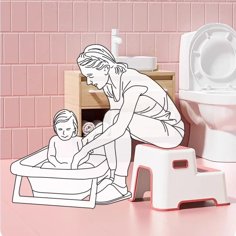 

Kids Step Stool with Non Slip Surface Childrens Bathroom Footrest for Washing Face and Brushing Teeth Toddler Standing Stool