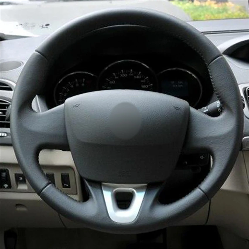 

Нескользящий кожаный чехол на руль, сшитый вручную, для Renault Fluence Fluence ZE 2009-2016, аксессуары для интерьера Kango