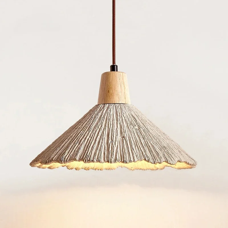 

Bedroom Bedside Chandelier Cement Led Pendant Lamp Cream Style Retro Hanging Light Wabi-sabi Decoration For Restaurant Bar Home