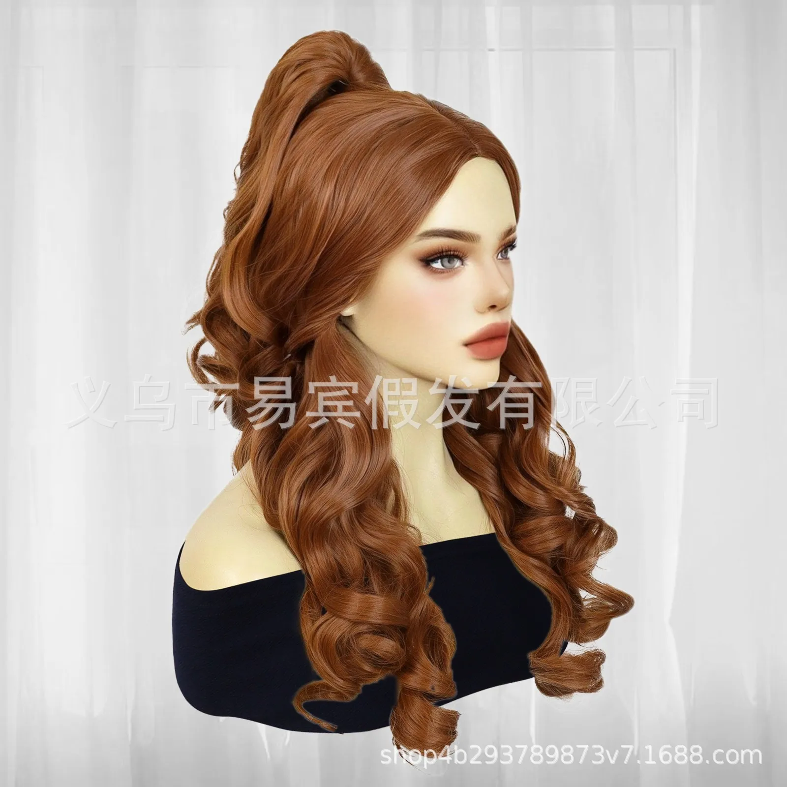 Halloween women Princess Belle Ponytail Wig Stage role play Brown Hair Buch Pony-tail Belle wig  costumes - Image 3