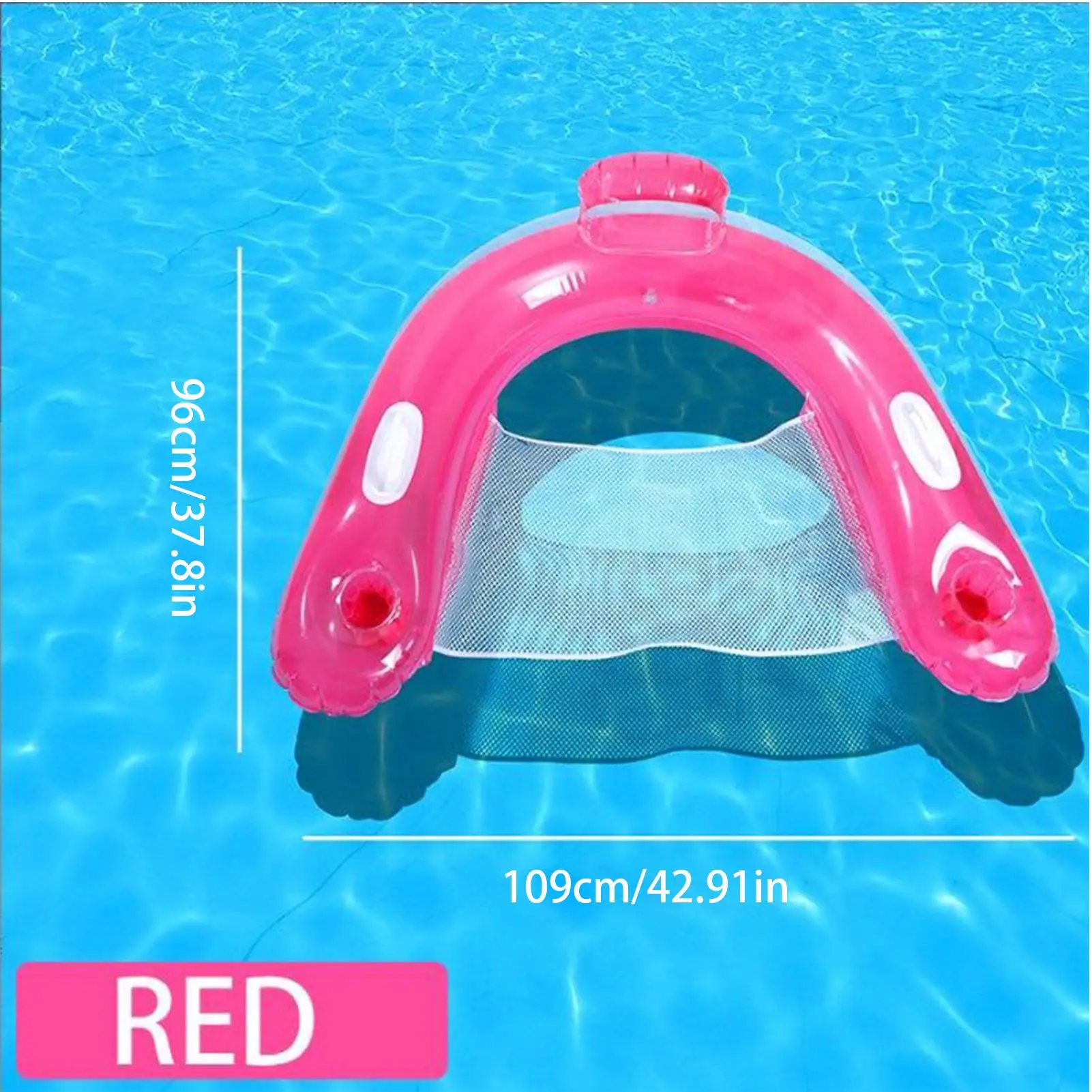 Silla flotante para piscina, silla inflable para salón de piscina, cama flotante plegable, accesorios de natación portátiles para mujeres, hombres y niños