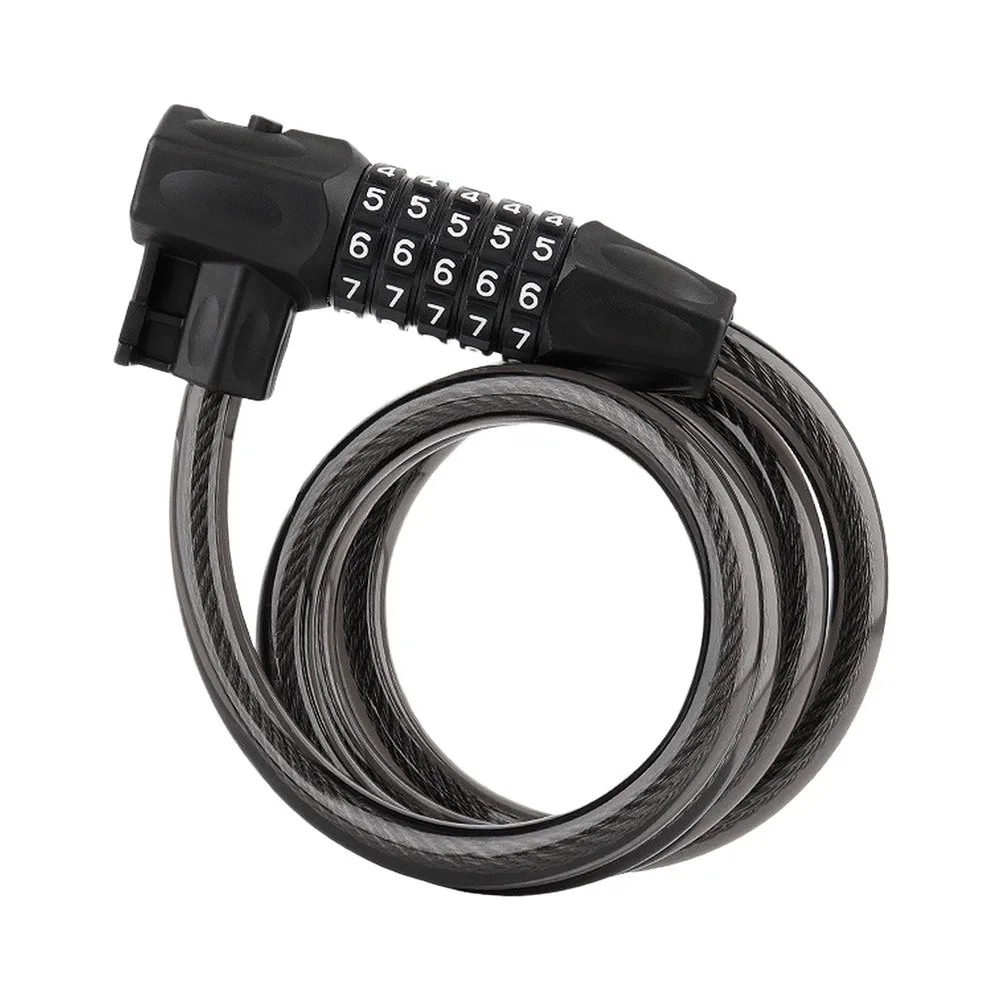 Bike Lock with 5 Digit Code and Key Entry Tough Steel Cable Anti Theft Lock for E-Bike Bicycle with Mounting Bracket