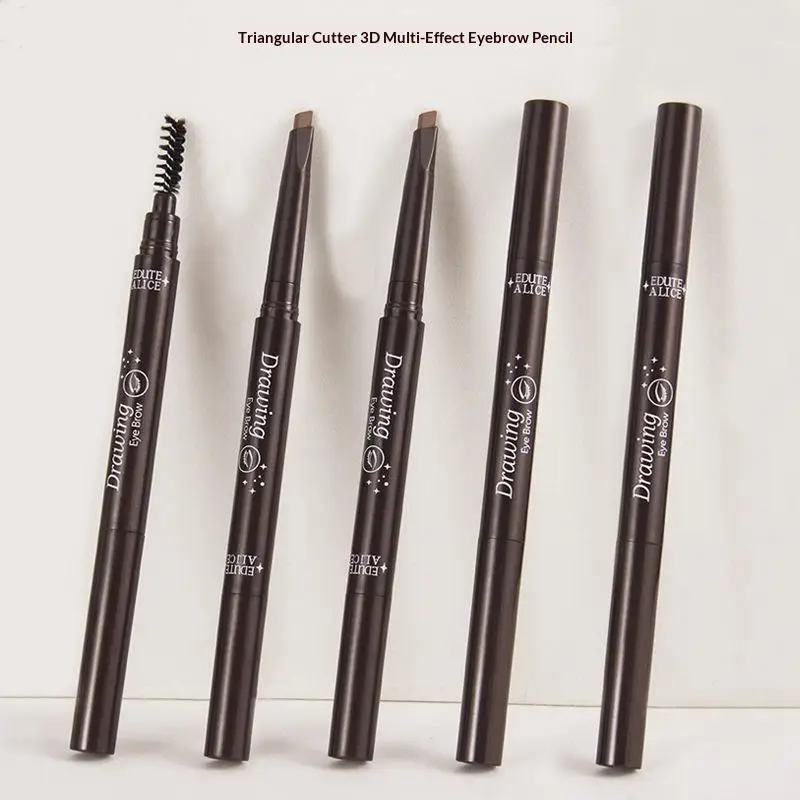 1Pcs Double Head Eyeliner Eyebrow Pen With Brush Waterproof Long Lasting Lying Silkworm Lower Dyeing Eyebrow Pen Multipurpose