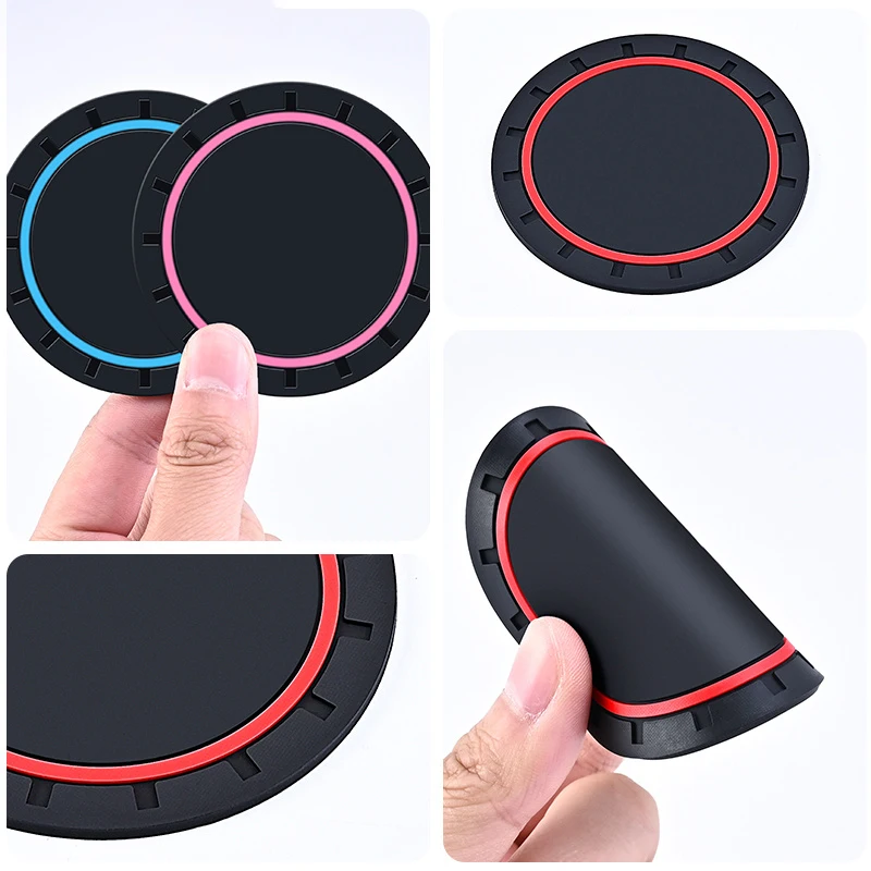 2pcs Car PVC Water Cup Bottle Holder Anti-slip Pad Mat Accessories For Hyundai I10 I20 I30 IX20 IX35 Tucson Solaris Accent Azera