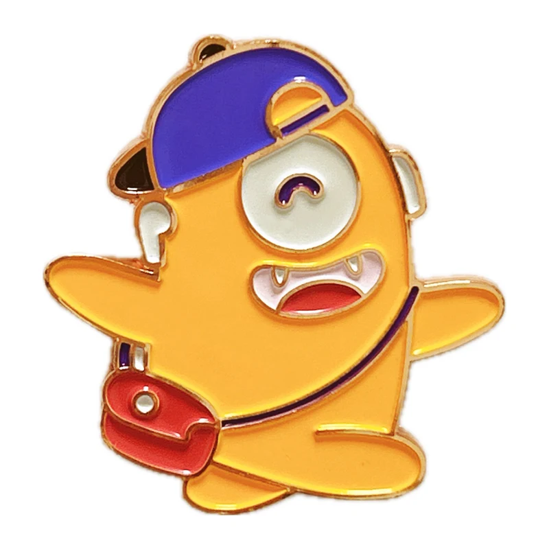 Customize Cute Orange Cartoon Monsters Lapel Pin High Quality Famous Brand Gold Metal Soft Enamel Badge A Gift For a Good Friend