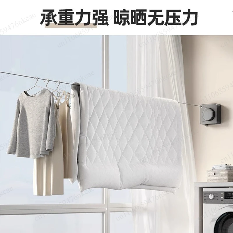 Clothesline Indoor invisible telescopic clothes drying artifact No punching bathroom Balcony shrink drying rack