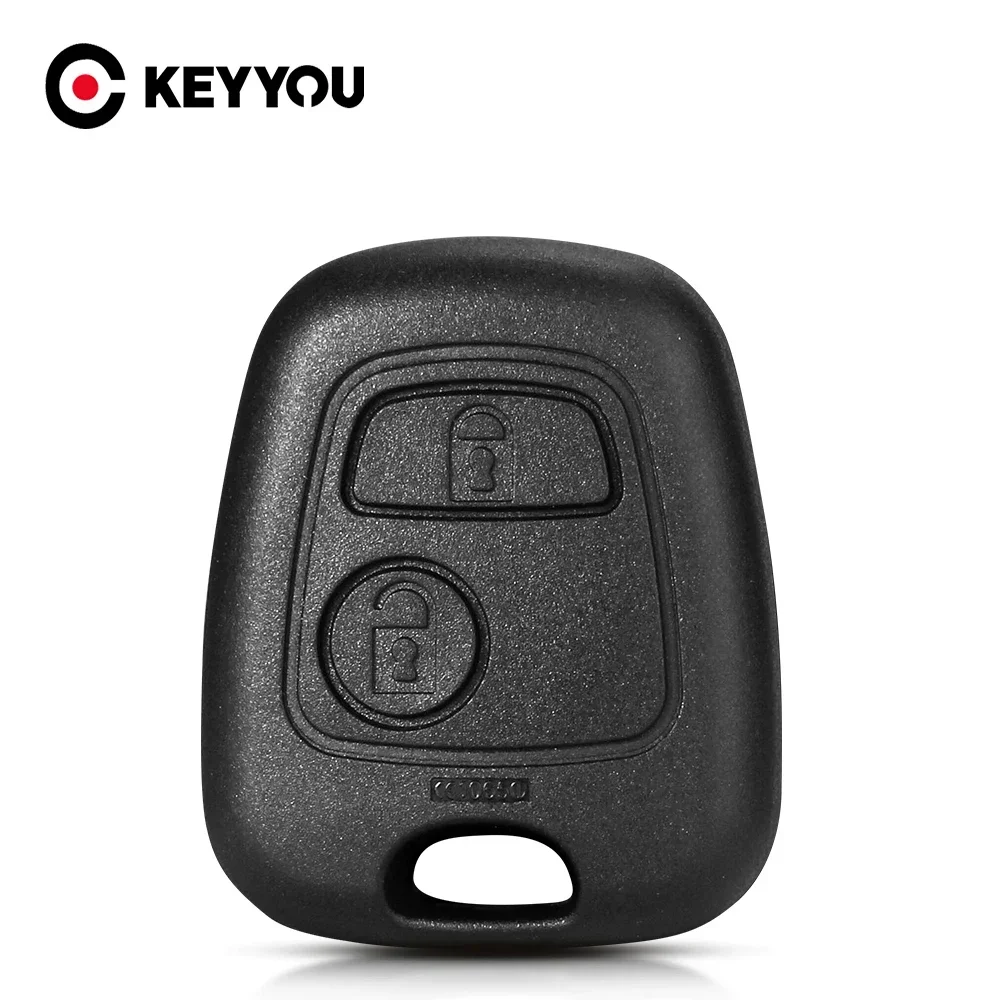 KEYYOU No Blade For Toyota For Peugeot 107 206 207 306 307 407 For Citroen C1 C4 Car Key Shell Fob 2BTN Remote Case