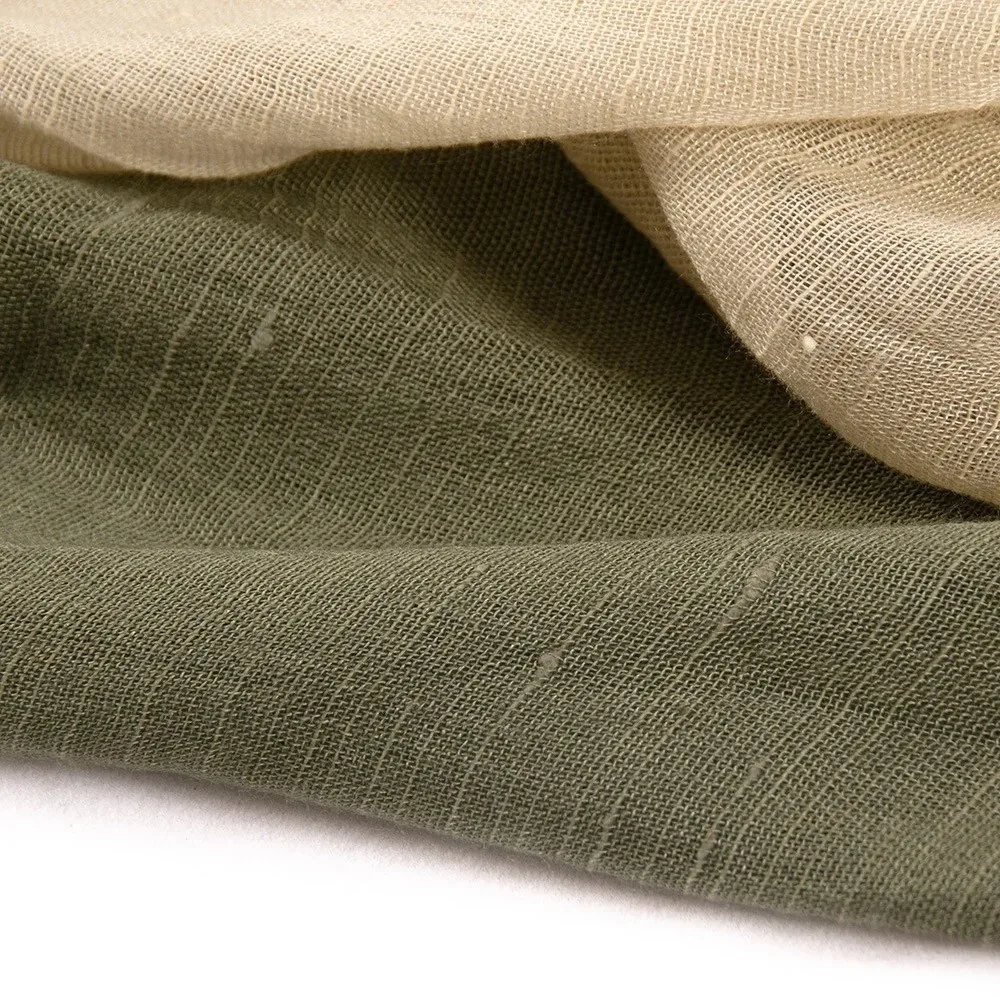 

Color Matching Thin Fabric Cotton Scarf Simple Elegant Two-Color Scarf Soft Texture Lightweight Short Tassel Scarf Men