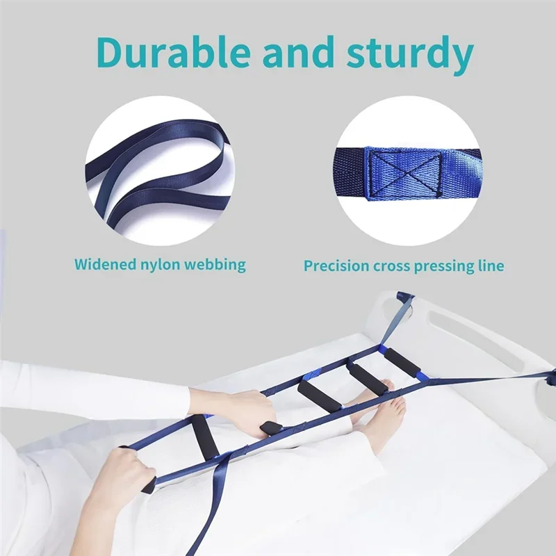 A27F-Bed Ladder Assist Pull Up Aid with Non-Slip Handles& Adjustable Heavy Height, Duty Elderly Mobility Aid for Seniors
