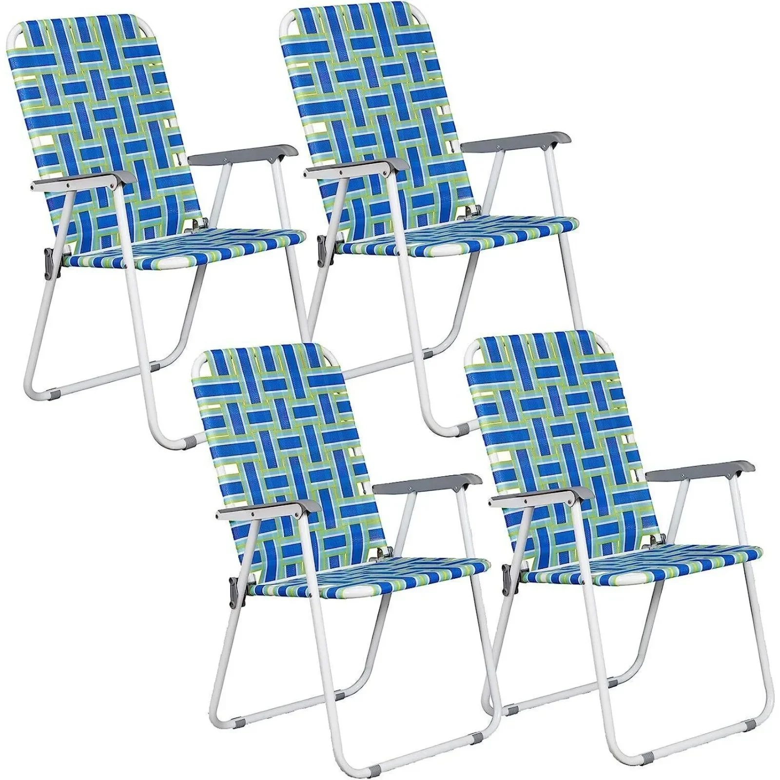 

US 4PCS Patio Lawn Chairs Folding Set of Chair Outdoor Beach Chair Camping Chair