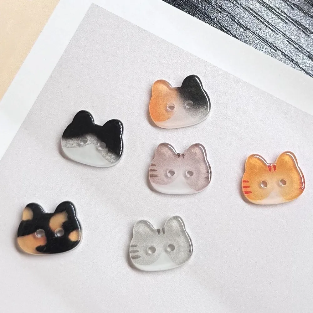 30pcs Siamese Cat 12mm Kitty Buttons Cute Resin Calico Cat Buttons Fashionable Creative Ginger Cat Buttons Clothes Accessories