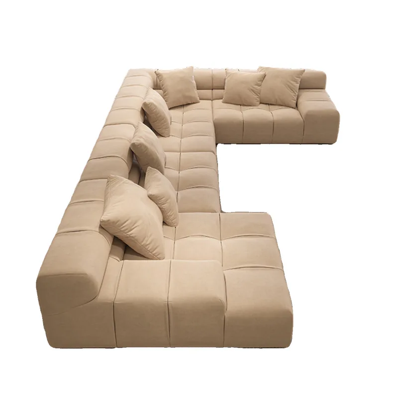 

Wabi sabi, frosted cloth, top leather, straight row, corner, electric sofa