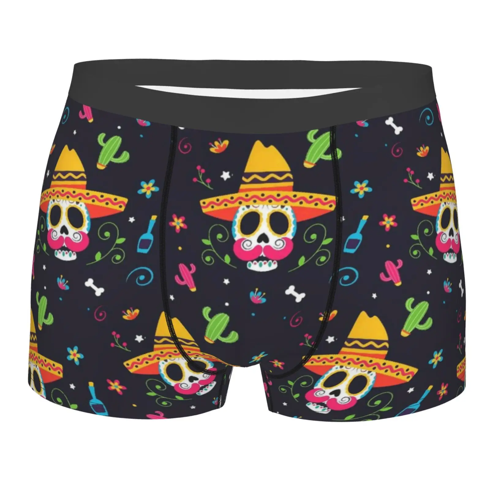 

Skull Print Wearing A Hat Men Underwear Boxers Breathable Mens Boxershorts Men's Panties Underpants Man Boxers Briefs Trunks