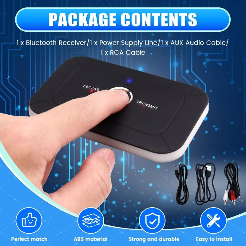 بلوتوث 5.3 استقبال الصوت ستيريو 3.5 مللي متر AUX جاك USB دونغل الموسيقى محول لاسلكي لسيارة PC TV سماعة