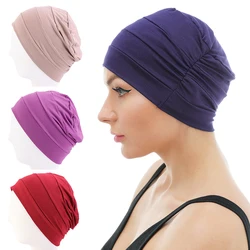 Gorro de quimio musulmán suave para mujer, turbante para dormir, forro para el cabello, pérdida de cabello, sombreros de algodón, envoltura para la cabeza, accesorios para el cabello, nuevo