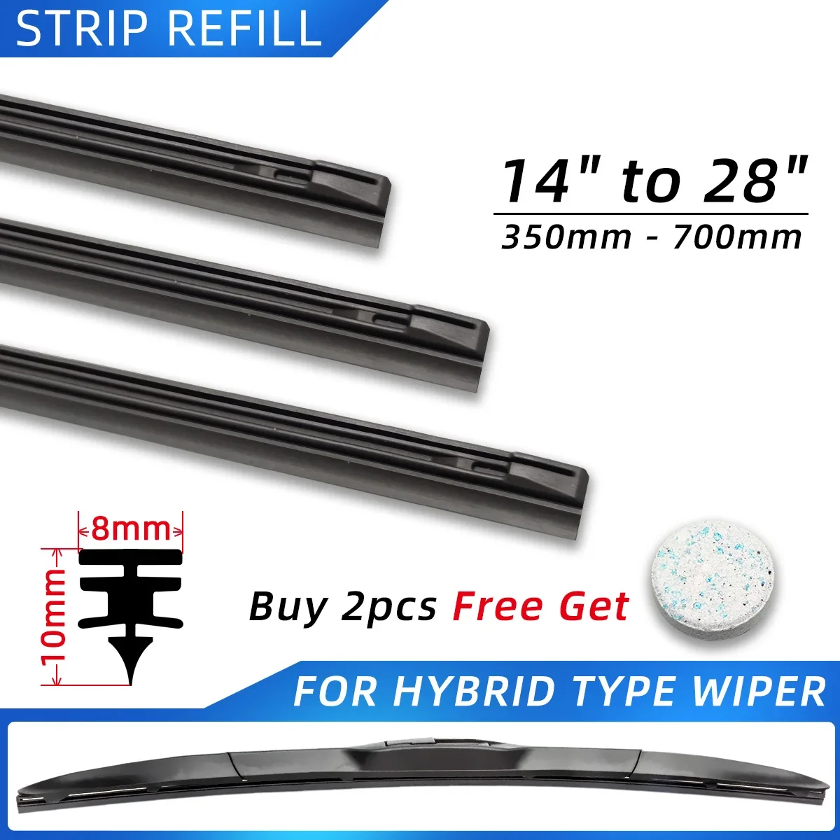 8mm Strips Insert Rubber Strip Blade 14\