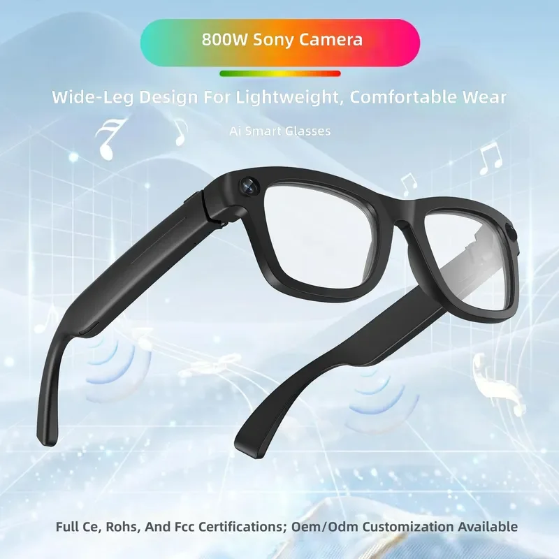 E09 Smart Glasses Camera HD AI Video Translation Recording Bluetooth Call Eyewear for Men Women Tech Gadgets Audio Sunglasses