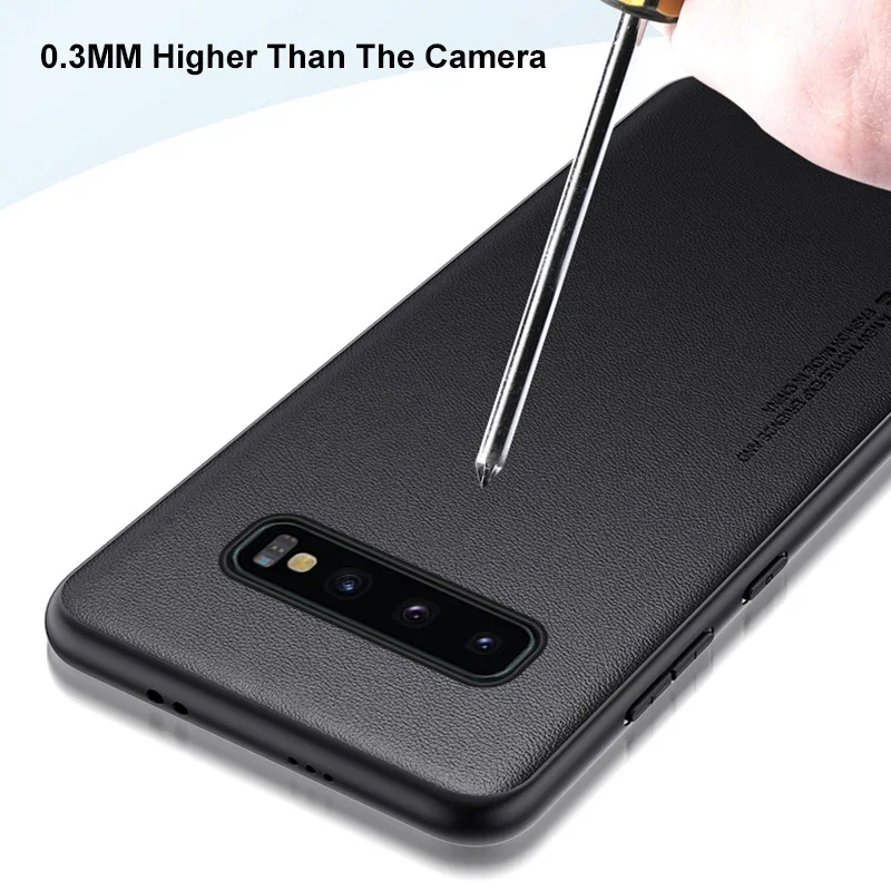 For Samsung Galaxy S10 5G Coque Luxury PU Leather Case For Samsung S10 Plus S10Plus Matte Cover Silicone Protection Phone Case