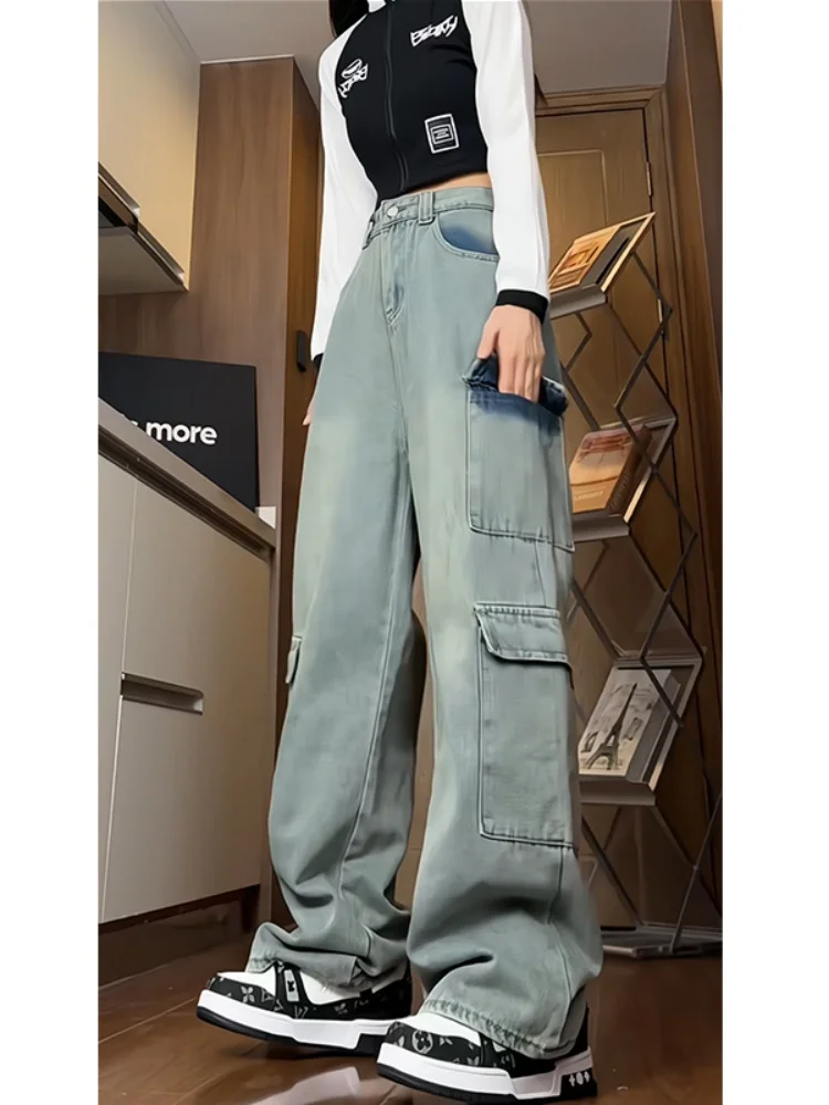 

Waed Denim Workwear Jeans Men's Cleanfit Wide Leg Straight Cut Spring Autumn American Retro Sle Trousers Youth Faion